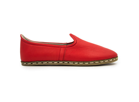 Women's Pink Leather Loafers, side