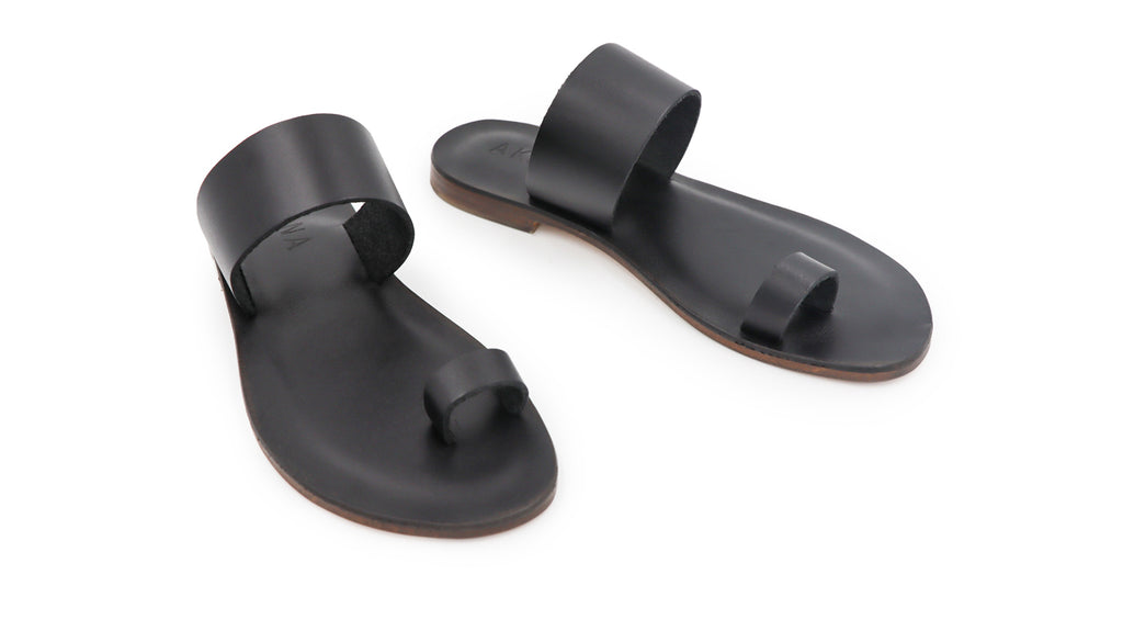 Hera Leather Sandals - Black