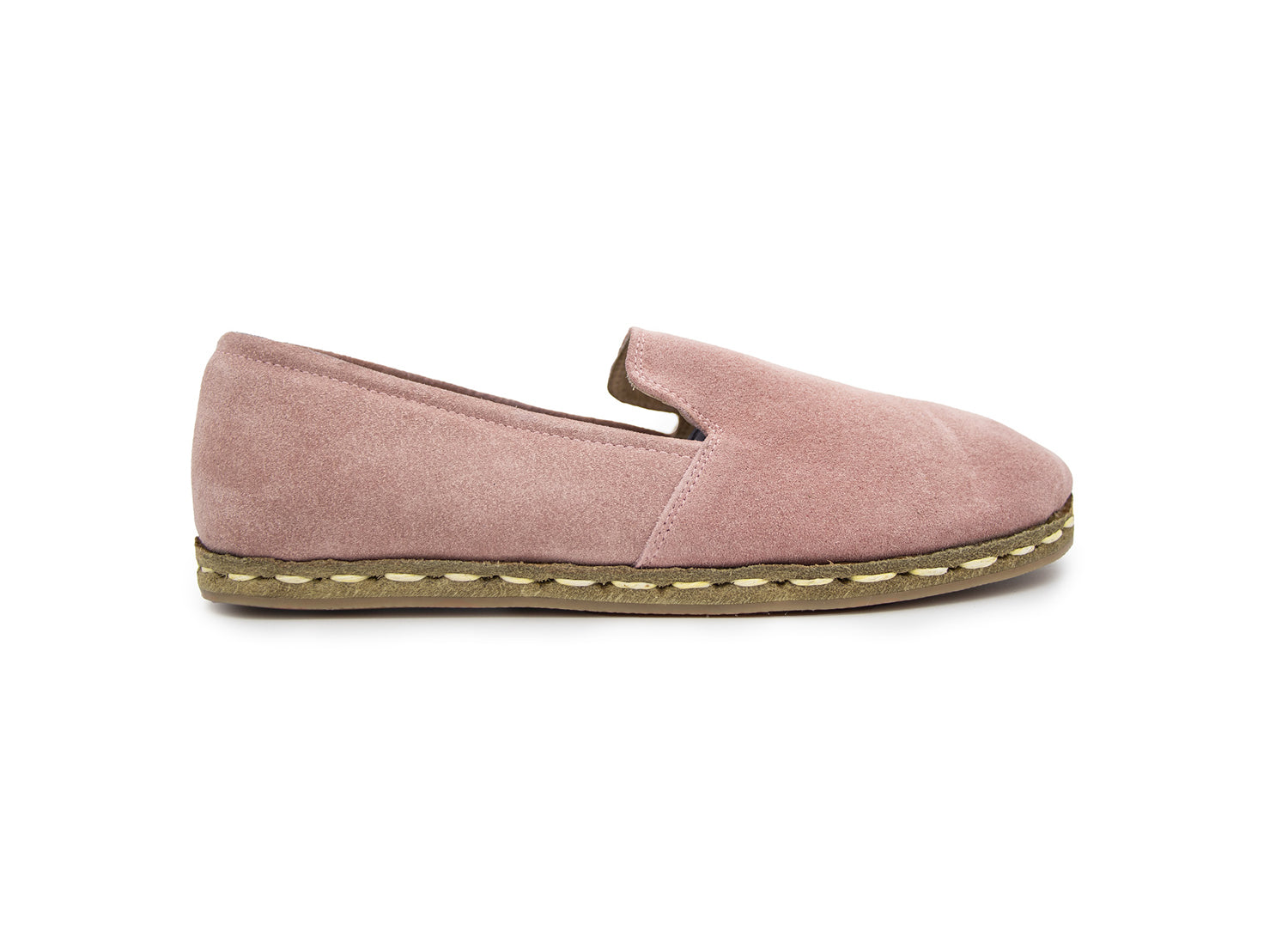 Women's Barefoot Pink Leather Loafers-Side