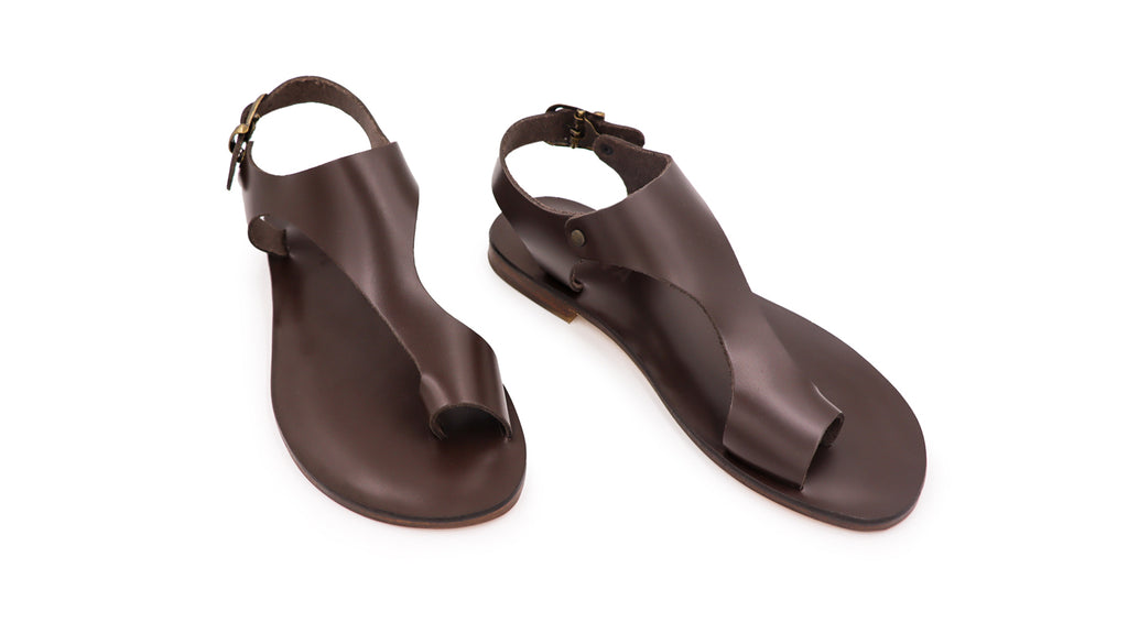 Rhea Leather Sandals - Dark Brown