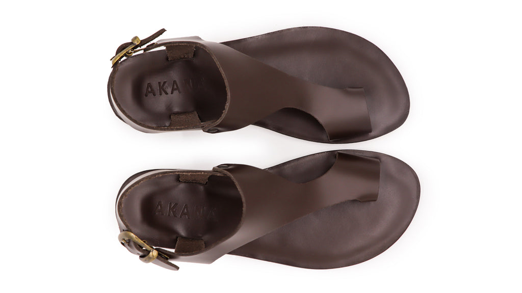 Rhea Leather Sandals - Dark Brown