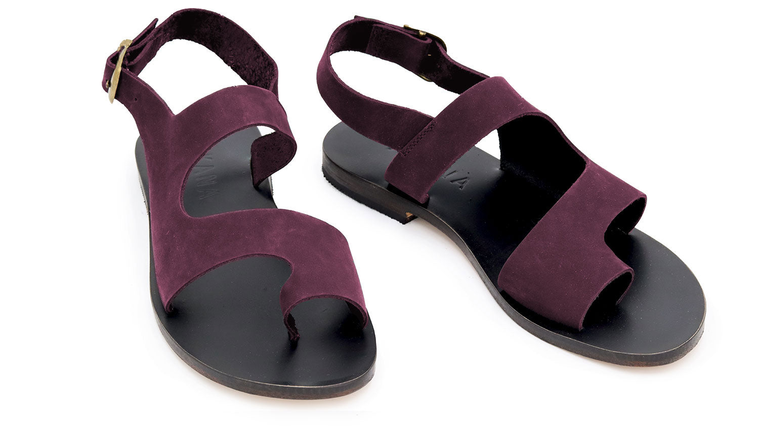 Efes Nubuck Sandals - Burgundy
