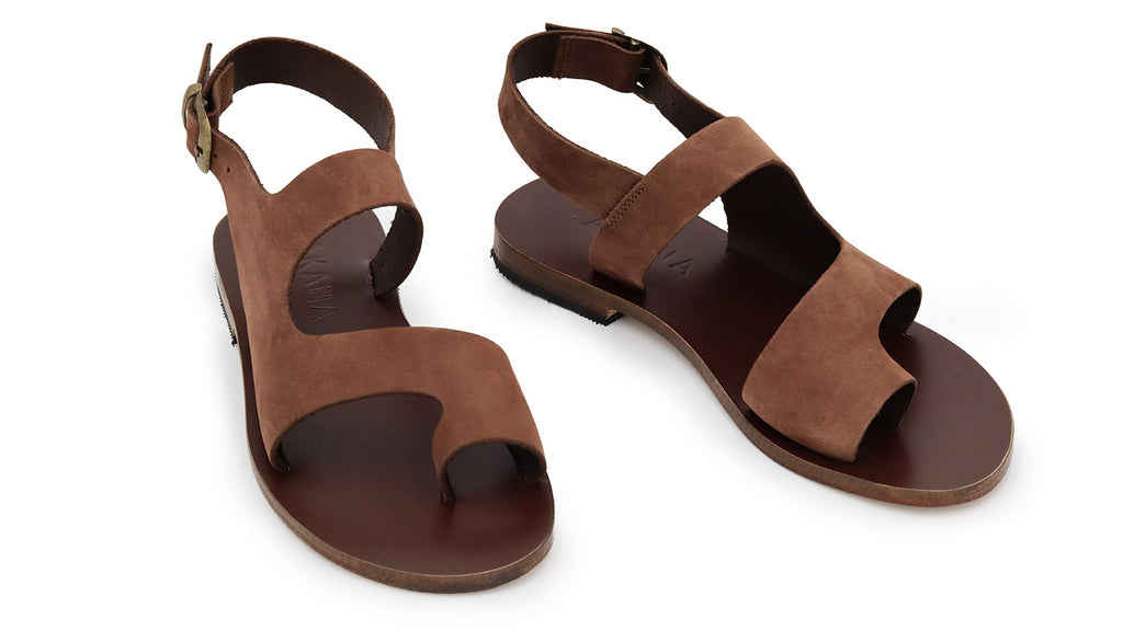 Efes Nubuck Sandals - Brown