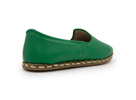 Women's Emerald Green Leather Loafer, Back