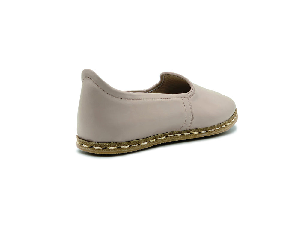 Women's Ivory Leather Loafers, back