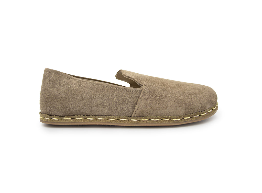 Men's Barefoot Latte Suede Leather Loafers -side 