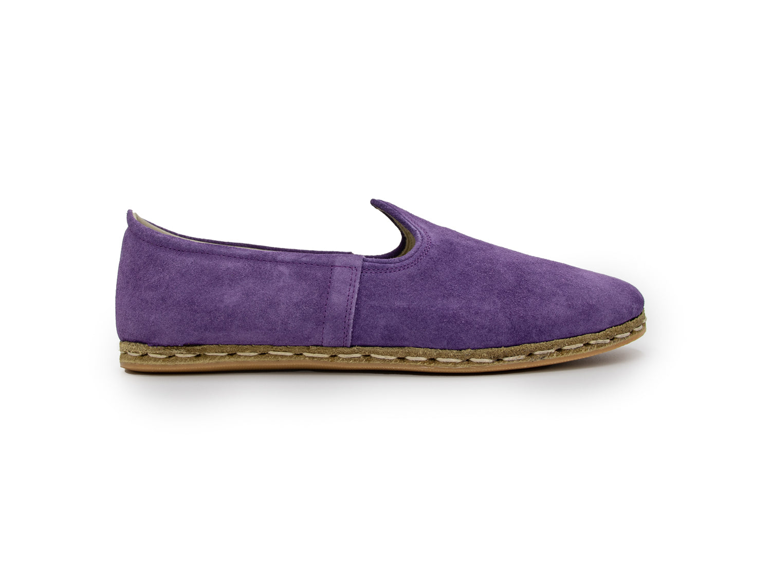 Women's Lavender Leather Loafers, side