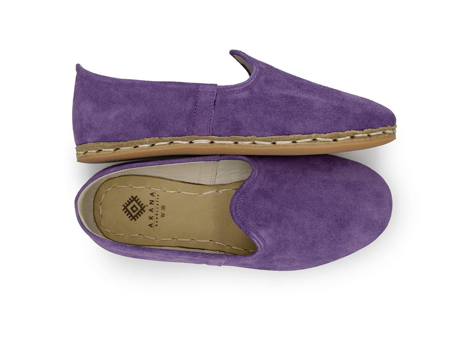 Women's Lavender Leather Loafers, double