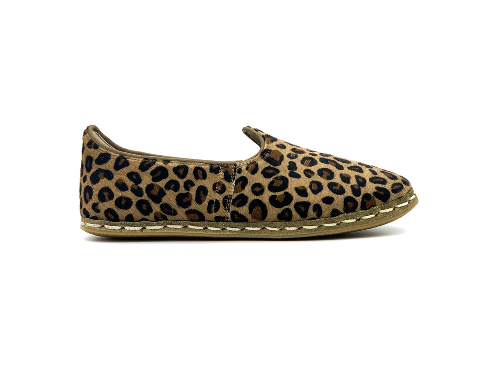 Women's Leopard Leather Loafers, side