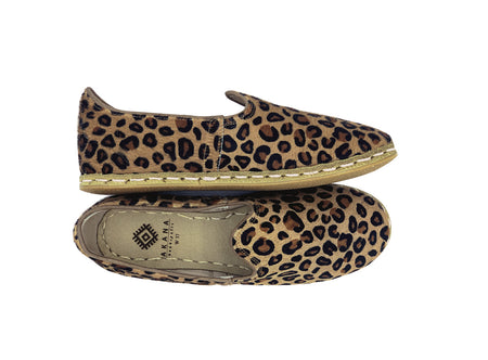 Women's Leopard Leather Loafers, double