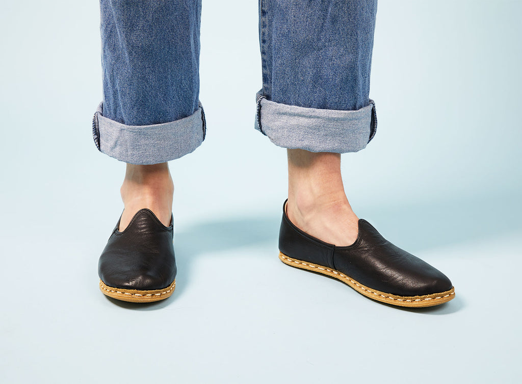 Black Leather Loafers Mens