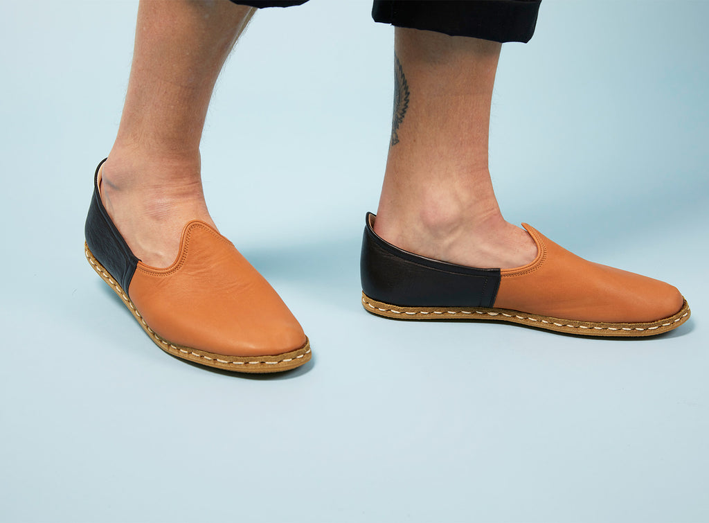 Black/Tan Leather Loafers