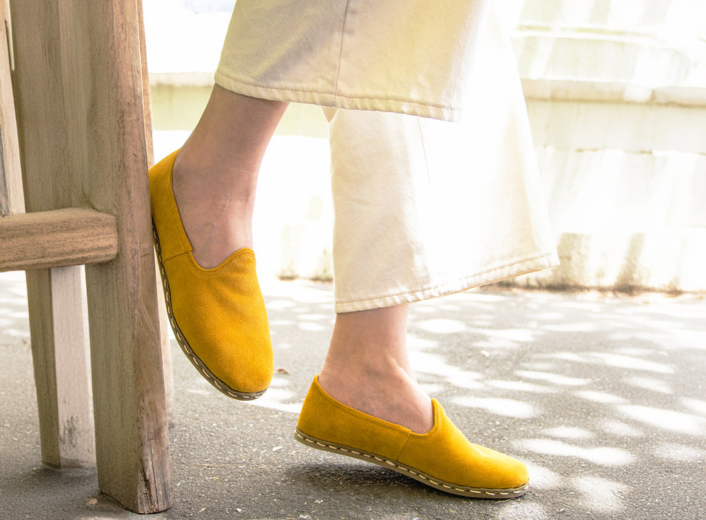 Mustard Yellow Leather Loafers