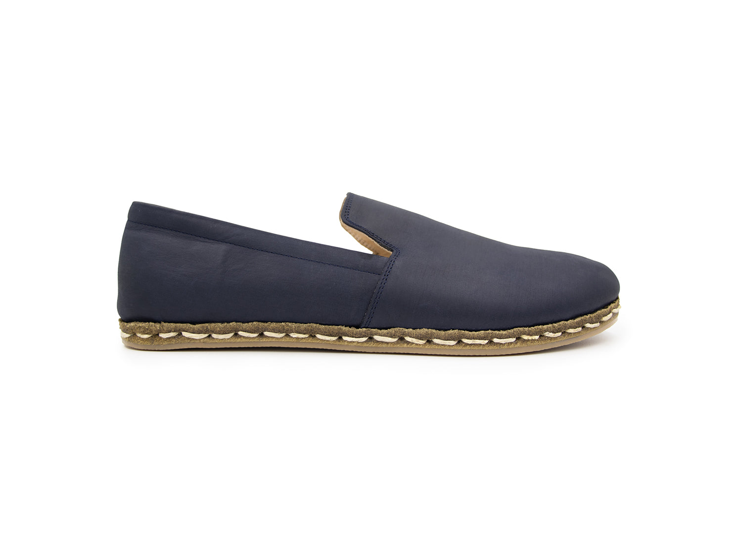 Men's Barefoot Navy Blue Loafers - Side