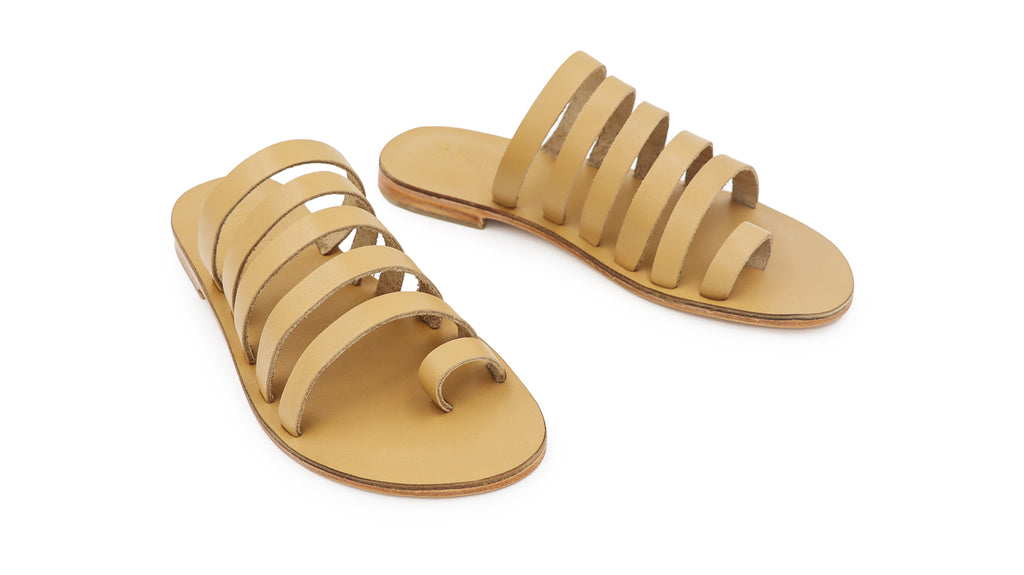 Fey Leather Sandals - Nude