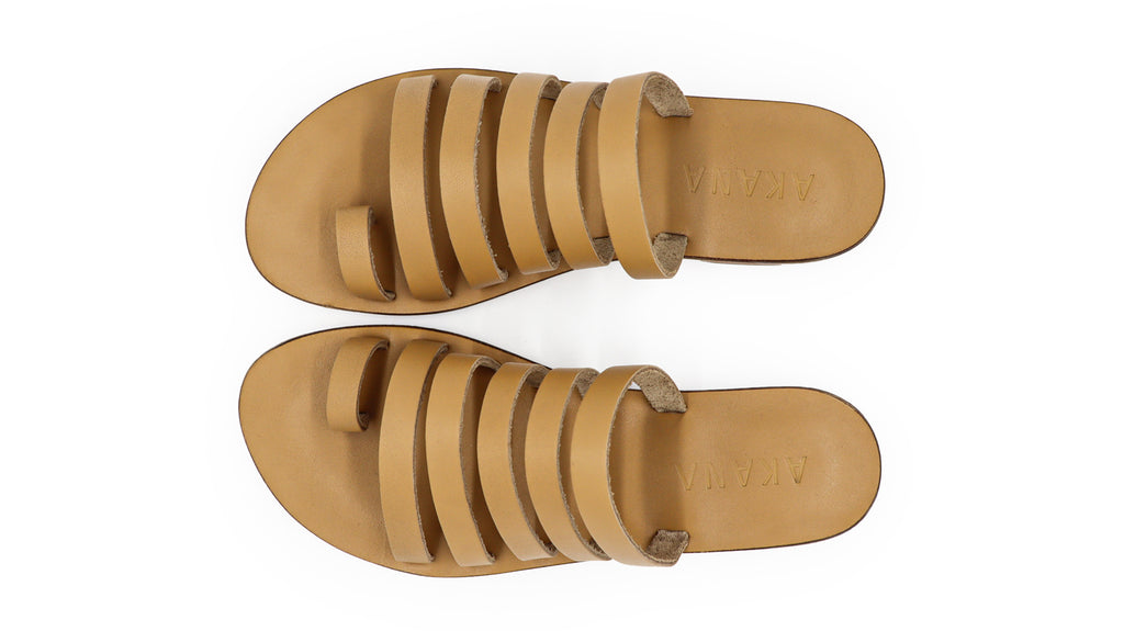 Fey Leather Sandals - Nude