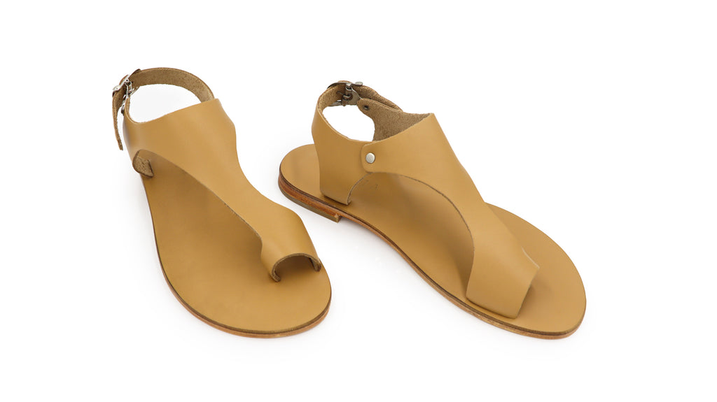 Rhea Leather Sandals - Nude