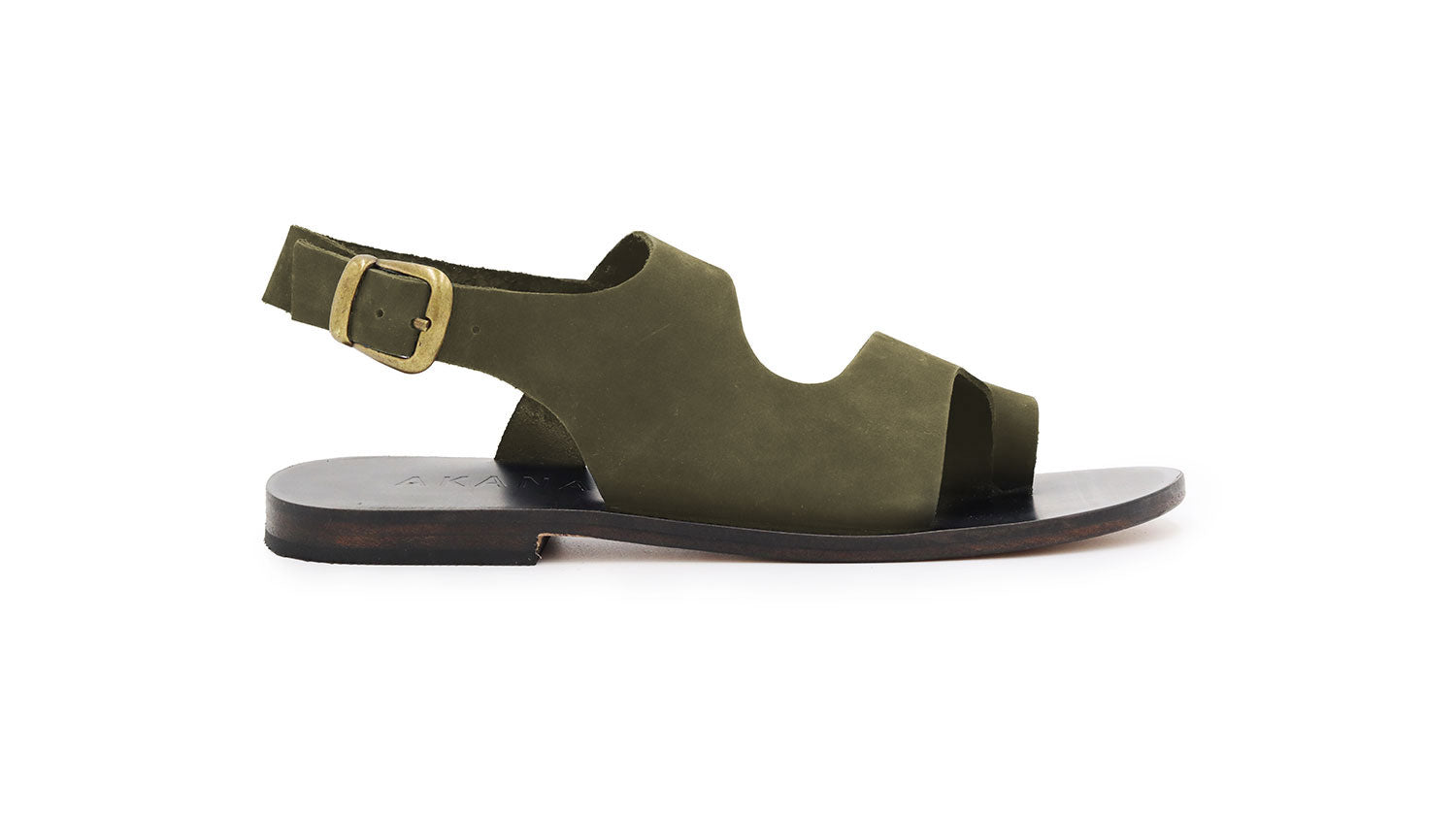 Efes Nubuck Sandals - Olive Green