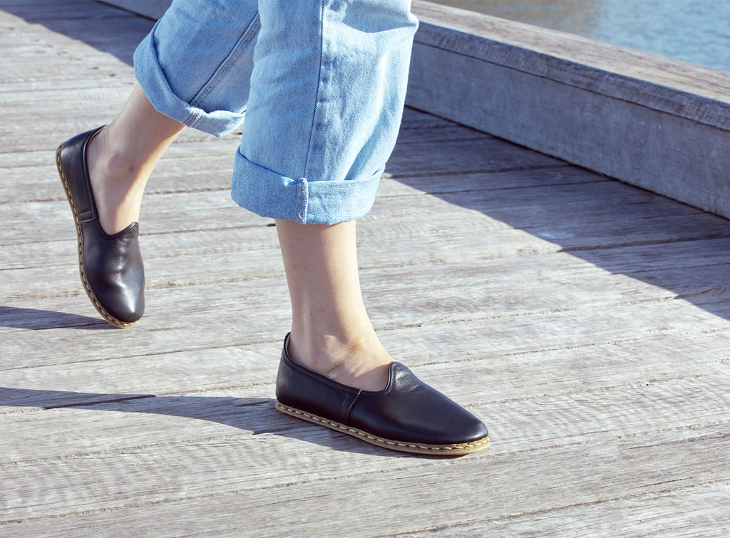 Black Leather Loafers