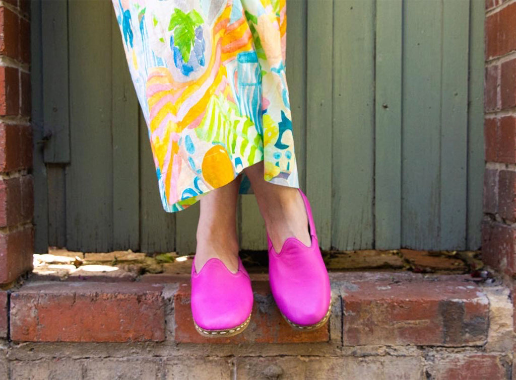 Pink Leather Loafers