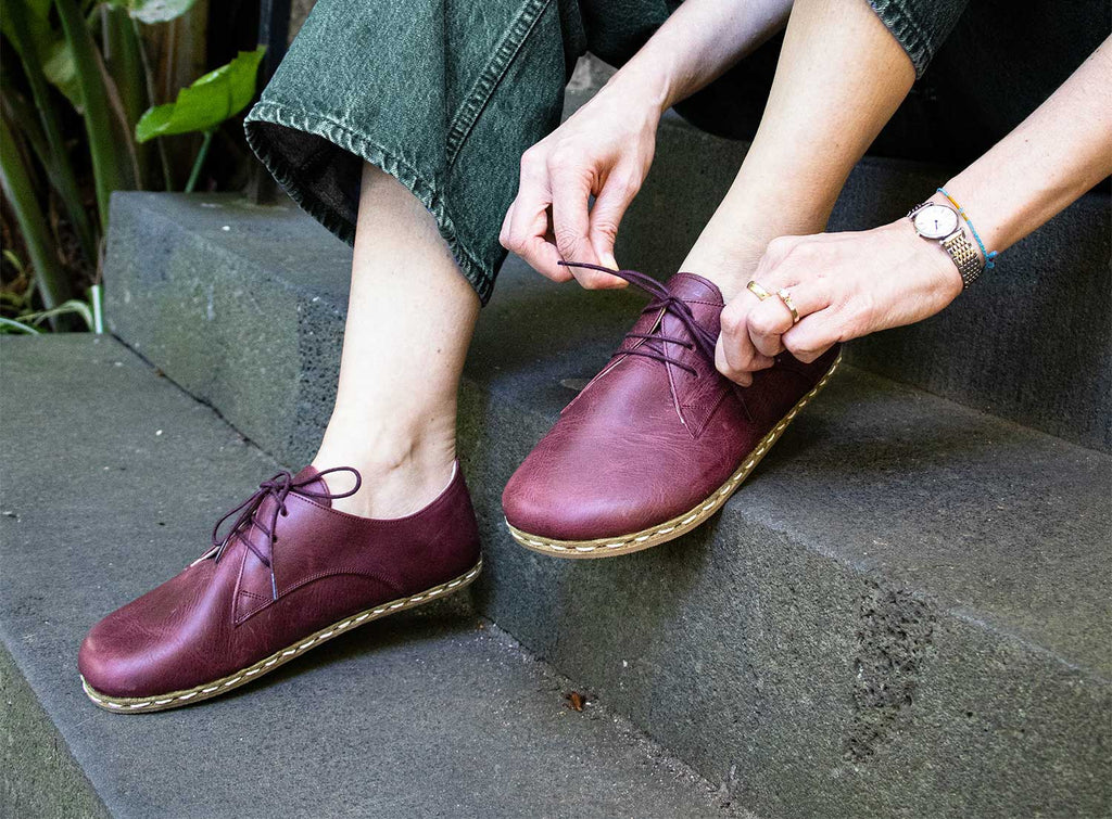 Barefoot Derby Shoes Burgundy