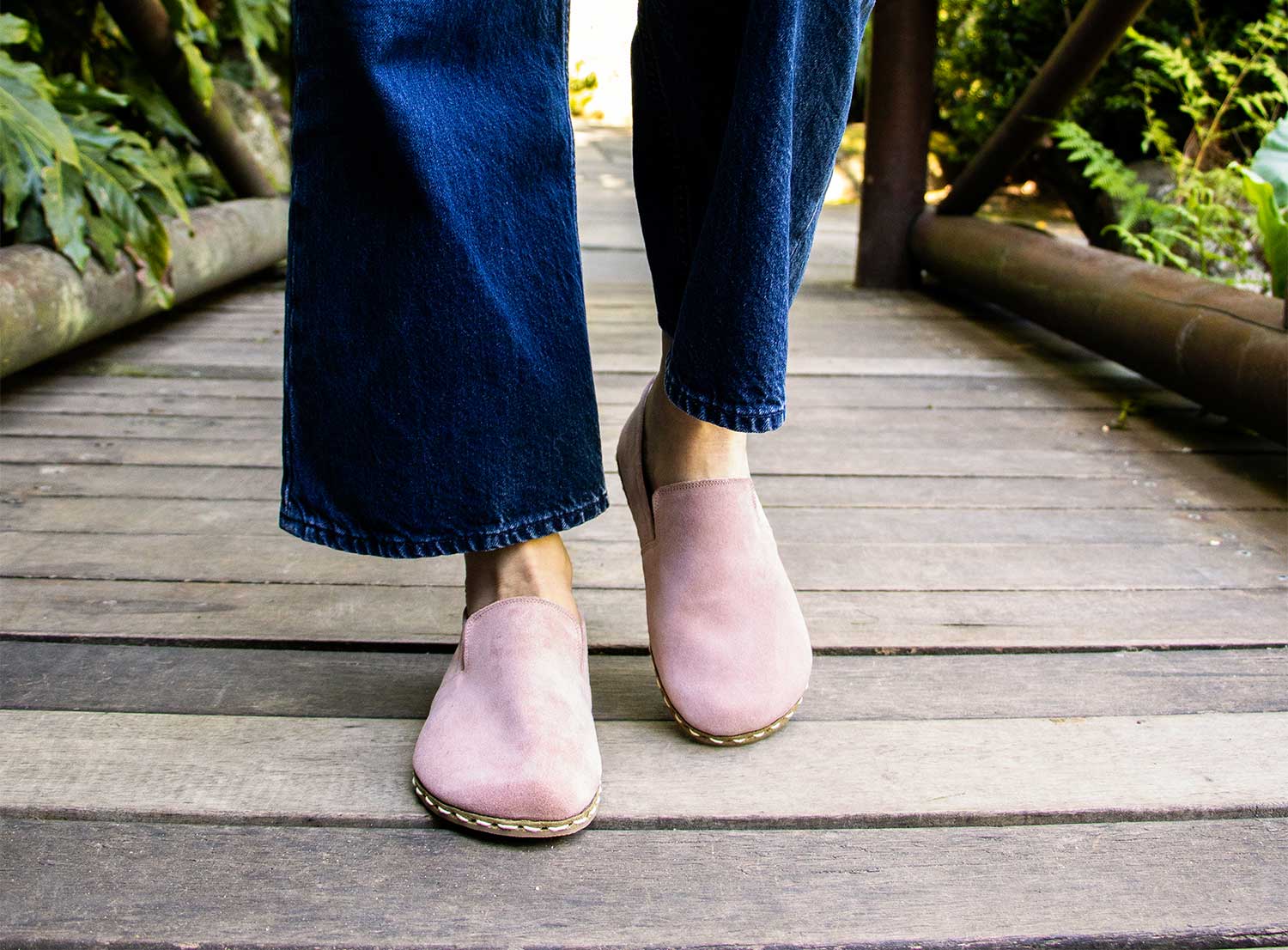 Barefoot Loafers Pink Suede