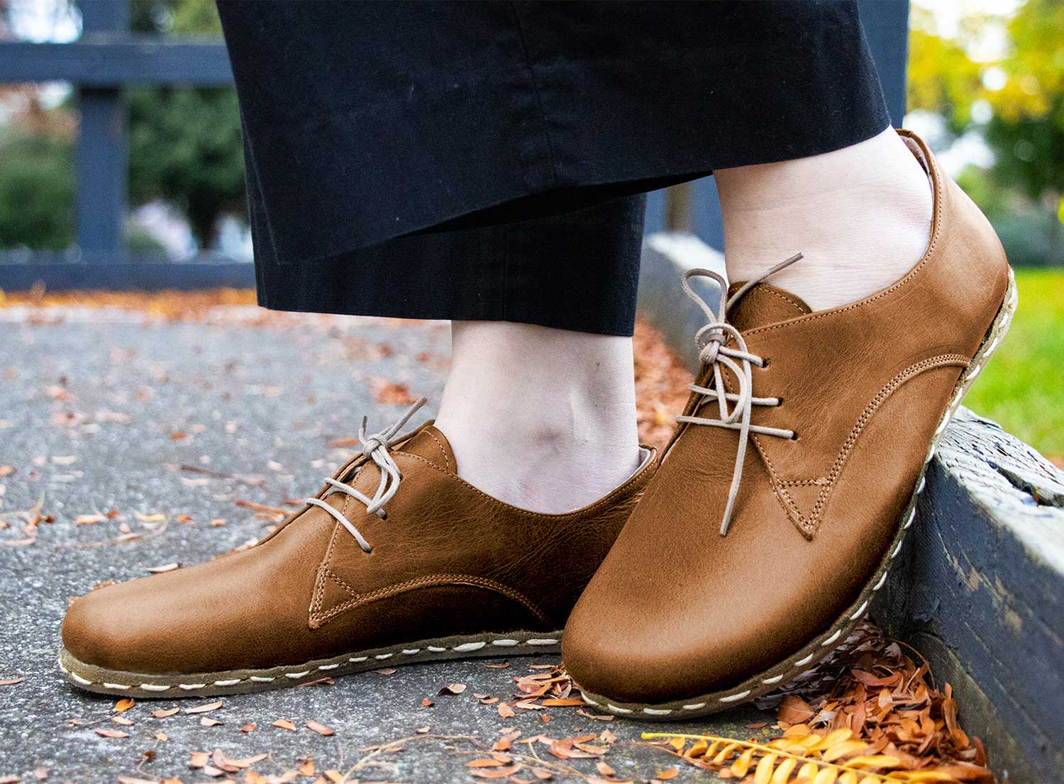 Barefoot Derby Shoes Tan Men