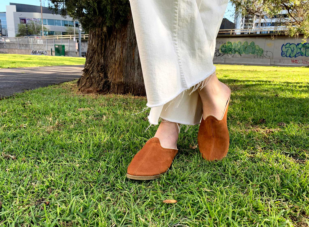 Sienna Nubuck Leather Mules